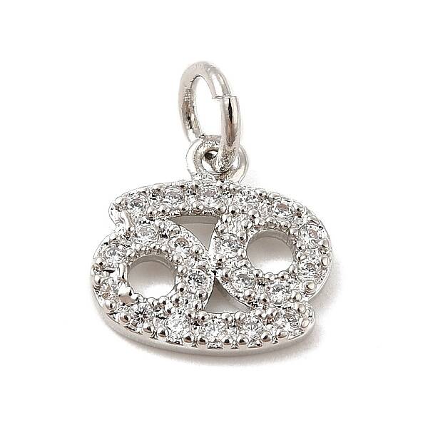 Brass Micro Pave Cubic Zirconia Charms