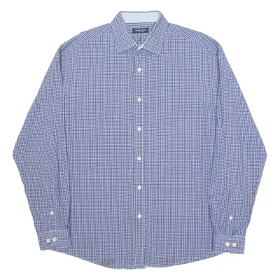 NAUTICA Mens Shirt Blue Check Long Sleeve L
