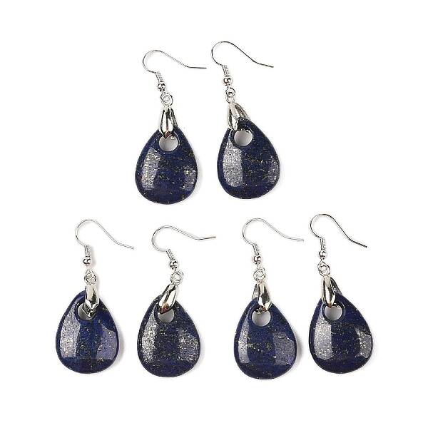 Natutal Dyed Lapis Lazuli Dangle Earrings