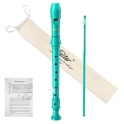 Eastar Soprano Recorder Instrument for Kids Beginners, German Fingering C Key Recorder Instrument 3 Piece with Cleaning Kit, ...