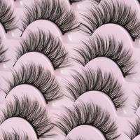 False Eyelashes 14mm Faux 3D Mink Lashes Natural Look Fluffy Cat Eye Wispy Lashes Pack by Kiromiro, 14 Pairs
