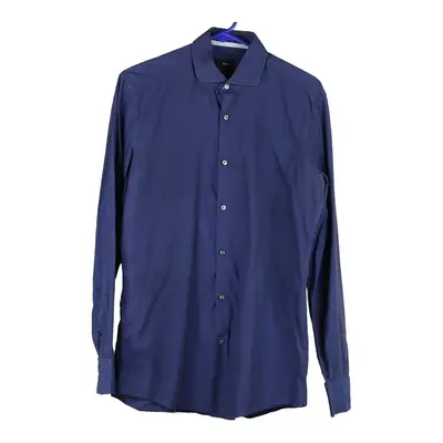 Boss Shirt - Medium Navy Cotton