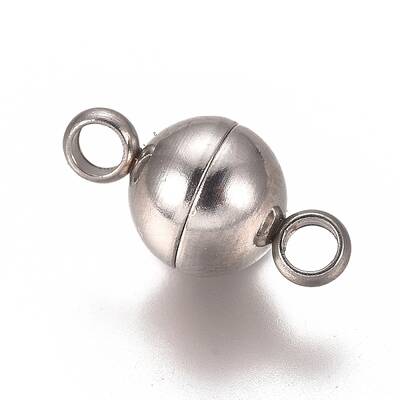 Tarnish Resistant 201 Stainless Steel Magnetic Clasps with Loops