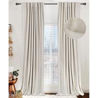 Outdoorfun Blackout Shield 2pcs Blackout Curtains for Living Room Bedroom Linen Blackout Curtains 2 Panels Set, Back Tab/Rod ...