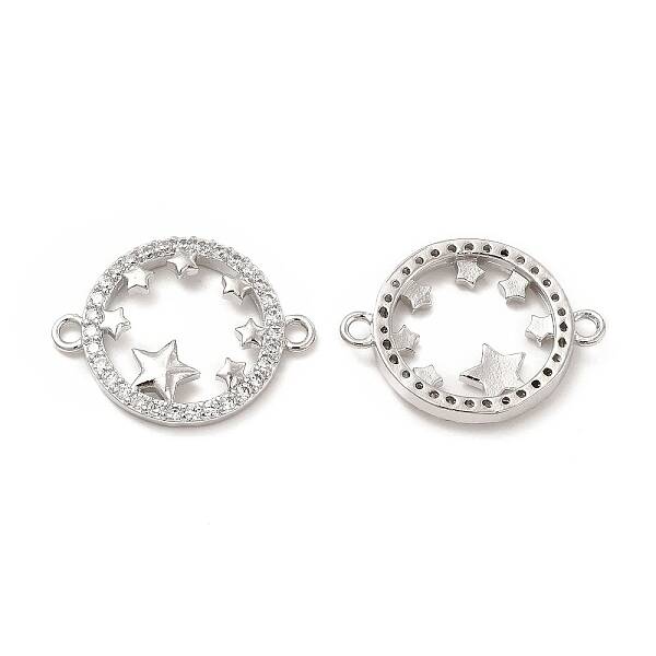 Brass Micro Pave Cubic Zirconia Links