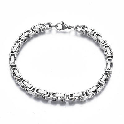 Non-Tarnish 201 Stainless Steel Byzantine Chain Bracelets