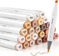 Ohuhu Honolulu Brush Markers: 24 Skin Tone Portrait Colors Double Tipped Art Marker for Drawing Coloring Anime-Brush&Chisel-B...