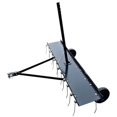 Garvee 45inch Tow Behind Dethatcher with 20 Spring Steel Tines, Heavy-Duty Lawn Rake, Rust-Resistant Steel Frame, Easy Hitch,...