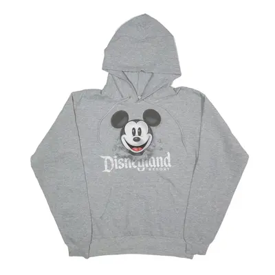 DISNEY Mickey Mouse Disneyland Hoodie Grey Pullover Mens S