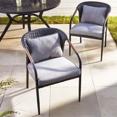 CANVAS Jasper All-Weather Wicker Outdoor/Patio Dining Chair, 2-pk