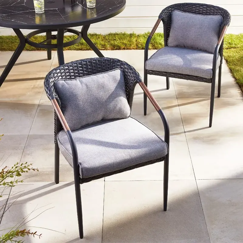 CANVAS Jasper All-Weather Wicker Outdoor/Patio Dining Chair, 2-pk