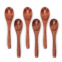 6in Wooden Spoons, 6pcs Soup Spoons Set, Small Wooden Utensils for Coffee, Tea, Jam, Sugar, Ice Cream and Bath Salts (6pcs 6i...