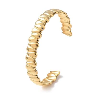 Ion Plating(IP) 304 Stainless Steel Cuff Bangles for Women