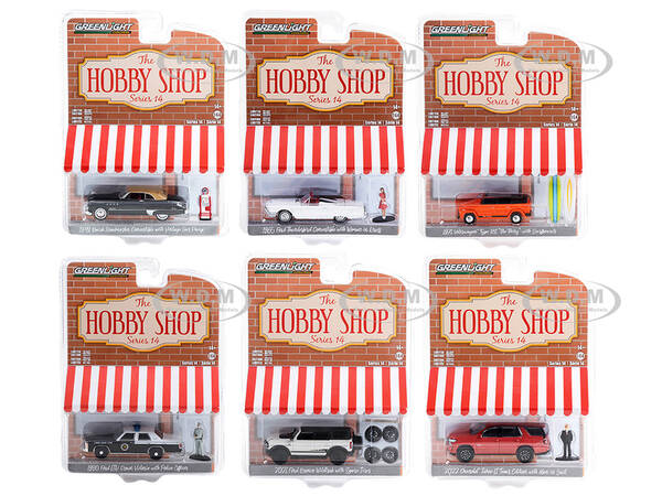 The Hobby Shop Set of 6 pieces Series 14 1/64 Diecast Model Cars by Greenlight