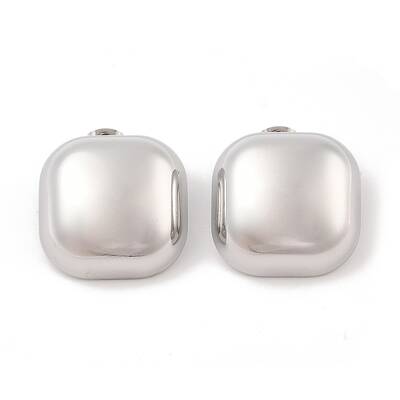 304 Stainless Steel Square Stud Earrings