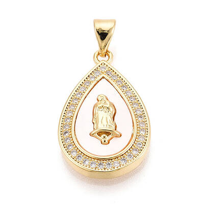 Brass Micro Pave Clear Cubic Zirconia Pendants