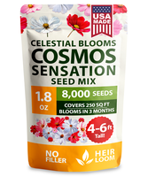 Cosmos Flower Seeds Bulk Pack (1.8 oz) – 8,000 - Heirloom Annual Wildflowers – Pollinator-Friendly Mix for Butterflies, B...