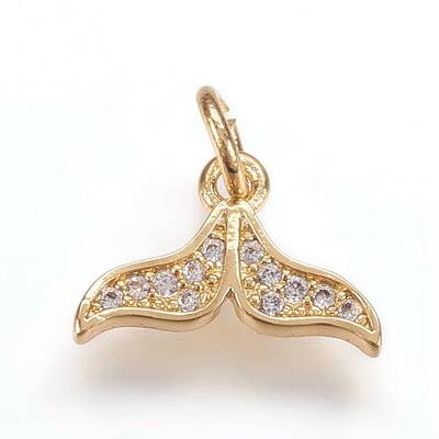 Brass Micro Pave Cubic Zirconia Charms Pendants