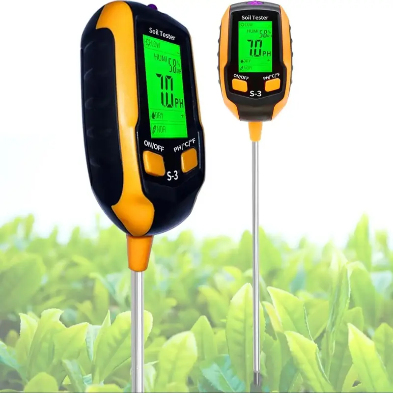 Soil PH Tester, 1 Set Soil Moisture Meter, Temperature & Light & Fertility Tester, Soil pH Meter for Gardening, Soil Plant Hy...