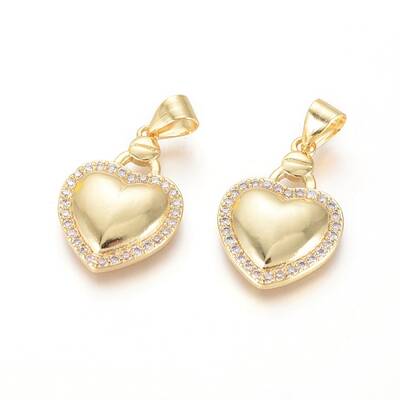 Brass Micro Pave Cubic Zirconia Pendants