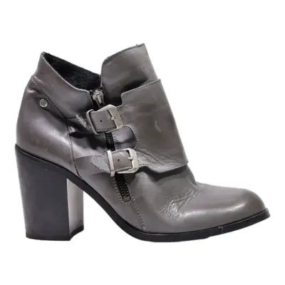 KOOKA Ankle Boots Grey Leather Womens UK 7