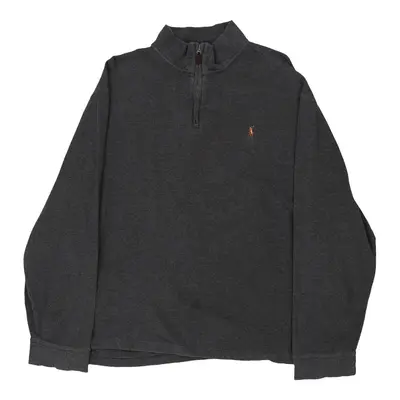 Ralph Lauren 1/4 Zip - XL Grey Cotton