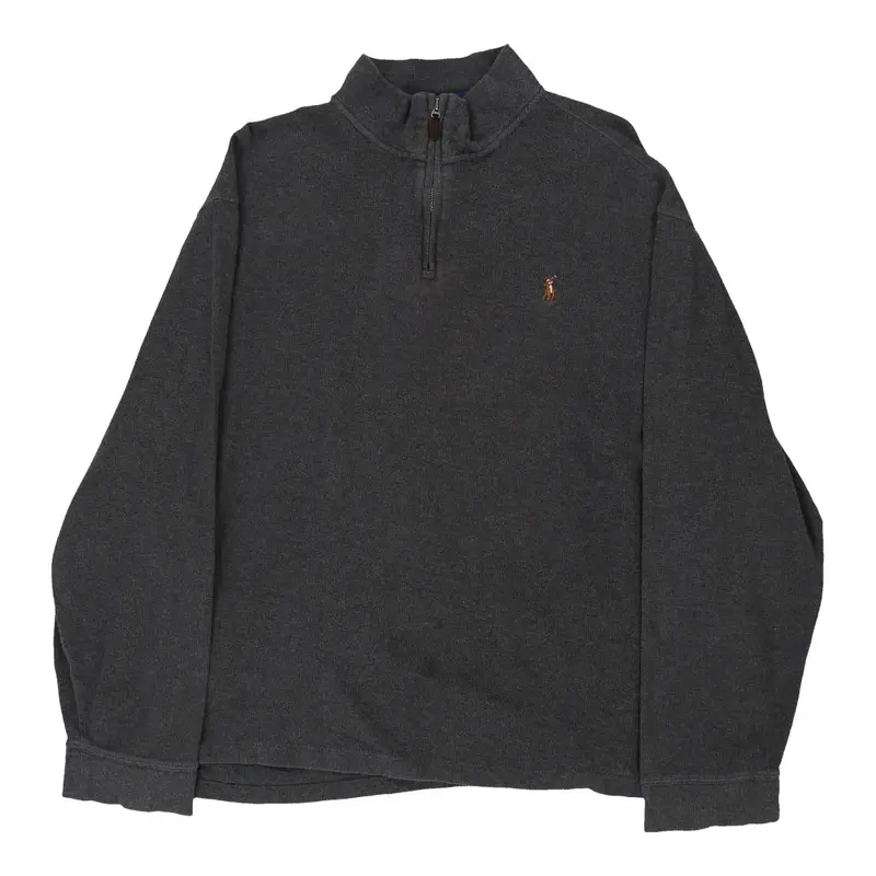 Ralph Lauren 1/4 Zip - XL Grey Cotton