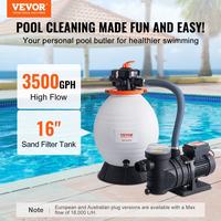VEVOR Sand Filter Pump for Above Ground Pools, 10-16 inch, 1585-3500 GPH, 1 HP Swimming Pool Pumps System & Filters Combo Set...
