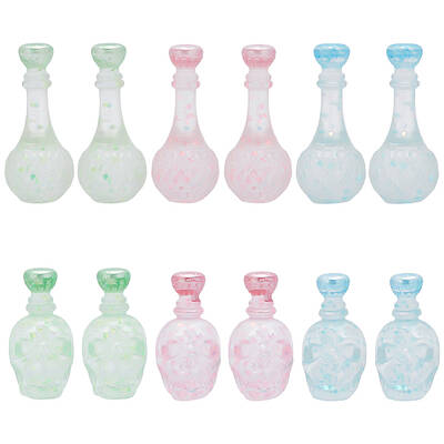 48Pcs 6 Styles Dummy Bottle Transparent Resin Cabochon