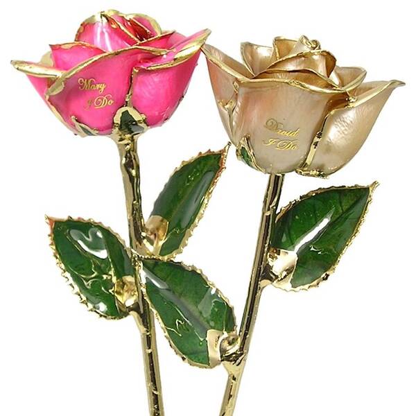 Personalized I Do Wedding or Anniversary Roses in Vase