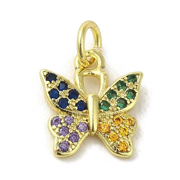 Real 18K Gold Plated Brass Pave Cubic Zirconia Pendants