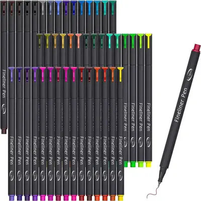 Fine Line Marker Pen (1 Set), Multipurpose Marker Pen, Art Supplies for Journal, Writing, Coloring, Drawing, Office School Gi...