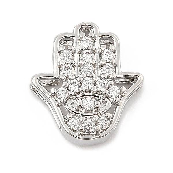 Brass Micro Pave Clear Cubic Zirconia Slide Charms