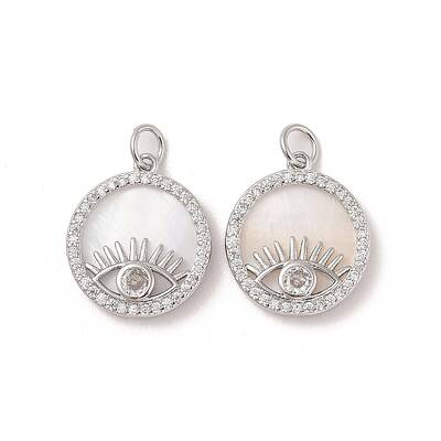 Brass Pendants Pave Shell