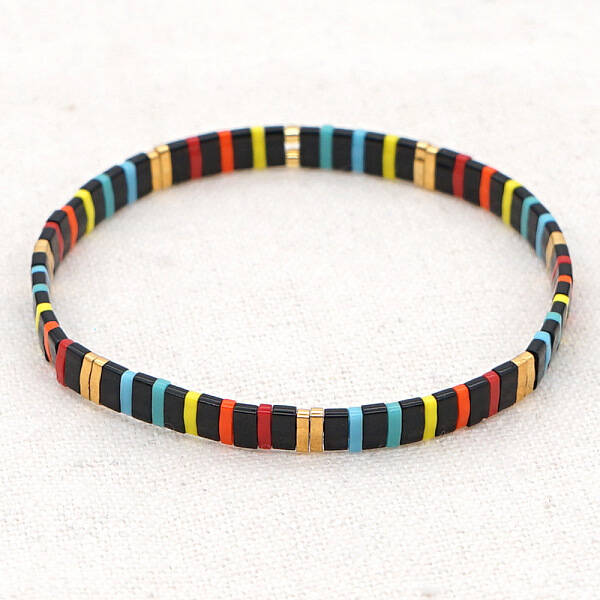 Rainbow Bohemian Style Glass Beads Stretch Bracelets