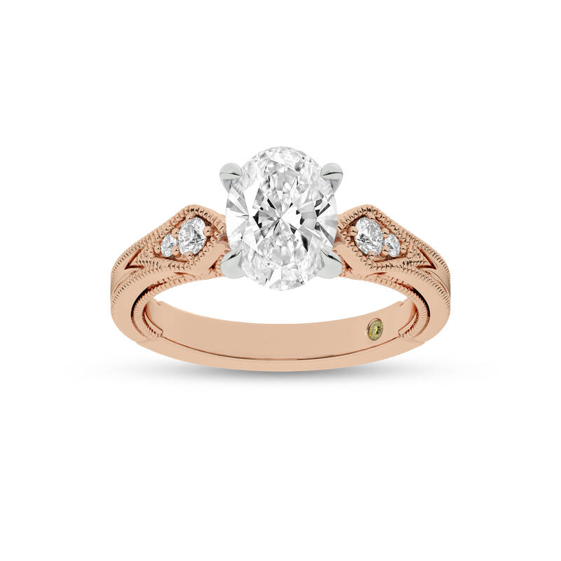 Vesta Vintage Inspired Oval Lab Grown Diamond Engagement Ring | 18K Rose Gold 1 1/5 CT. TW.