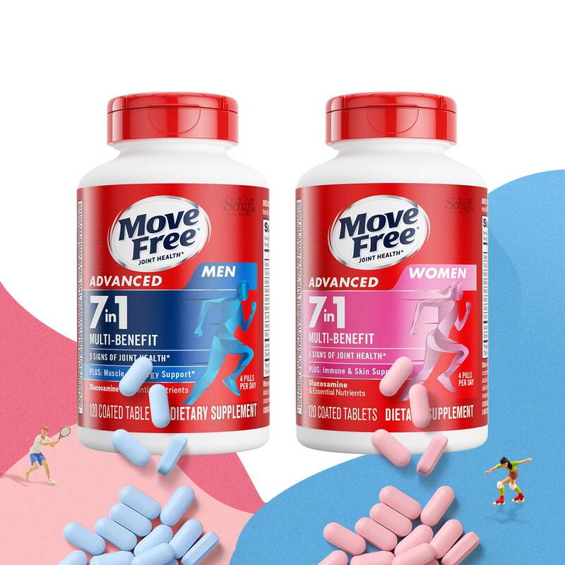 Move Free Advanced Joint Health 7-in-1 Combined Set for Men & Women - Multi-Ingredient Glucosamine Formula for Optimum J
