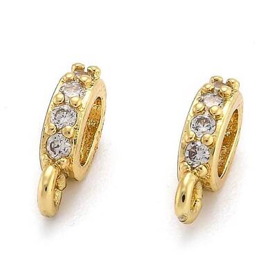 Brass Micro Pave Cubic Zirconia Tube Bails