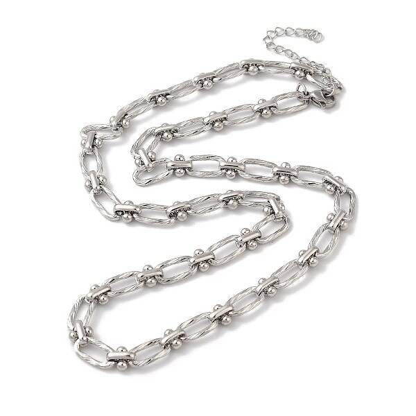 Non-Tarnish 304 Stainless Steel Oval Links Necklace for Women