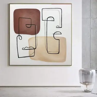 Large Frame Wall Art People Abstract Paintings On Canvas Fine Art Painting Abstract Acrylic Wall Art | TWO SOULS