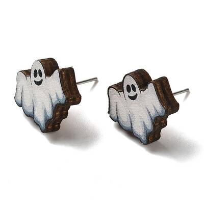 Wood Stud Earrings