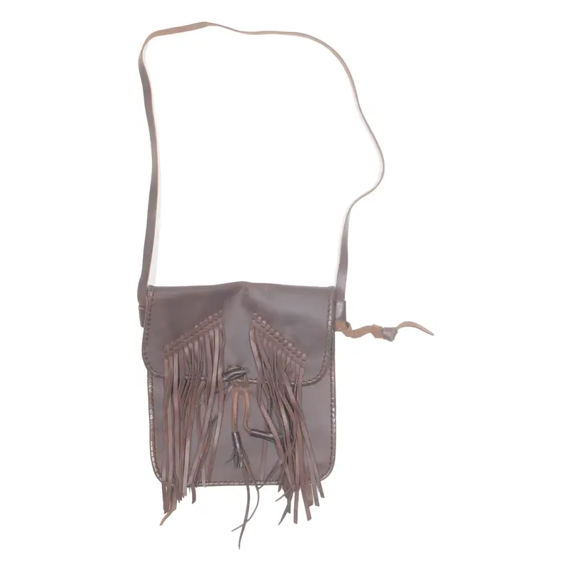 Tassels Womens Shoulder Bag Brown Leather Faux Leather