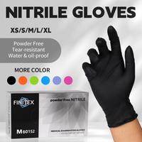 FINITEX Nitrile Gloves, Black Color Disposable Powder-Free Latex-Free Waterproof Durable Work Gloves, Home Kitchen Cook Clean...