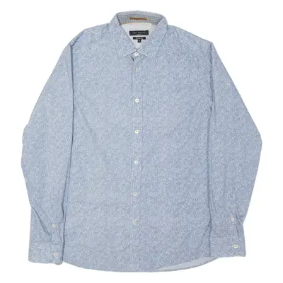 TED BAKER Mens Shirt Black Crazy Pattern Long Sleeve L