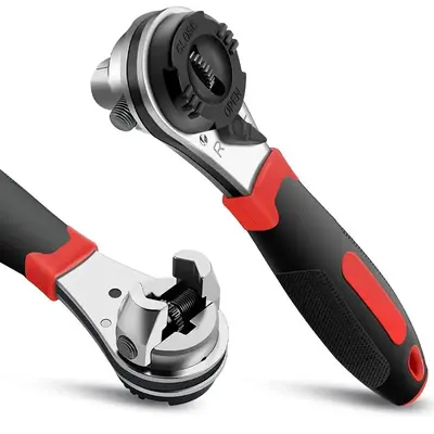Adjustable Ratchet Wrench, Universal Adjustable Socket Wrench, Non-slip Handle Locking Adjustable Wrench, Hand Tools for Home...