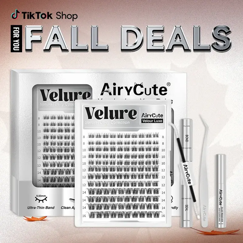 Velure | AiryCute Velour Luxe Collection Upgrade U Lashes with Ultra-Dense, Waterproof, Long-Lasting Lashes | Venus | Natural...