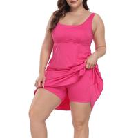 HDE Plus Size Tennis Athletic Workout Dress with Built-in Shorts & Bra