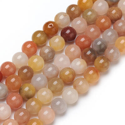 Natural Golden Silk Jade Beads Strands
