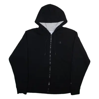 CHAMPION Mens Black Hoodie Full Zip M