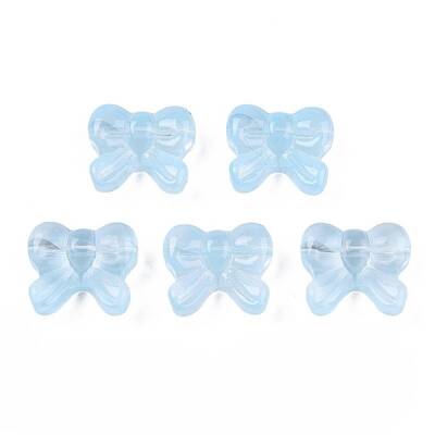 Transparent Spray Painted Glass Beads